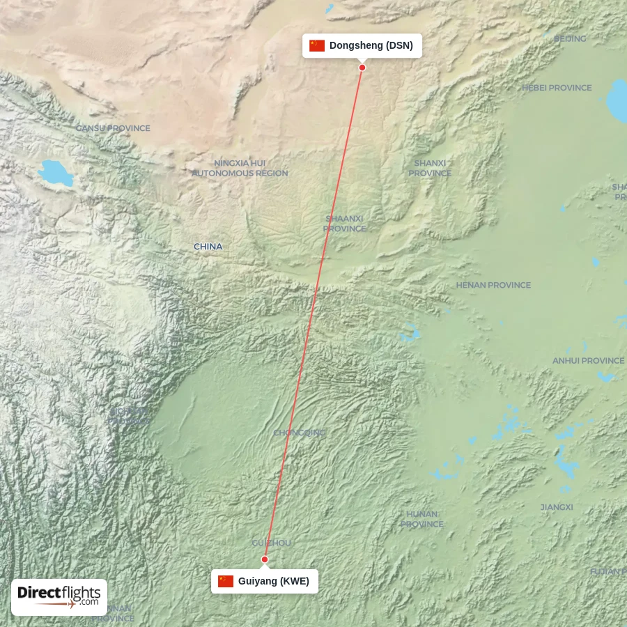 KWE - DSN route map