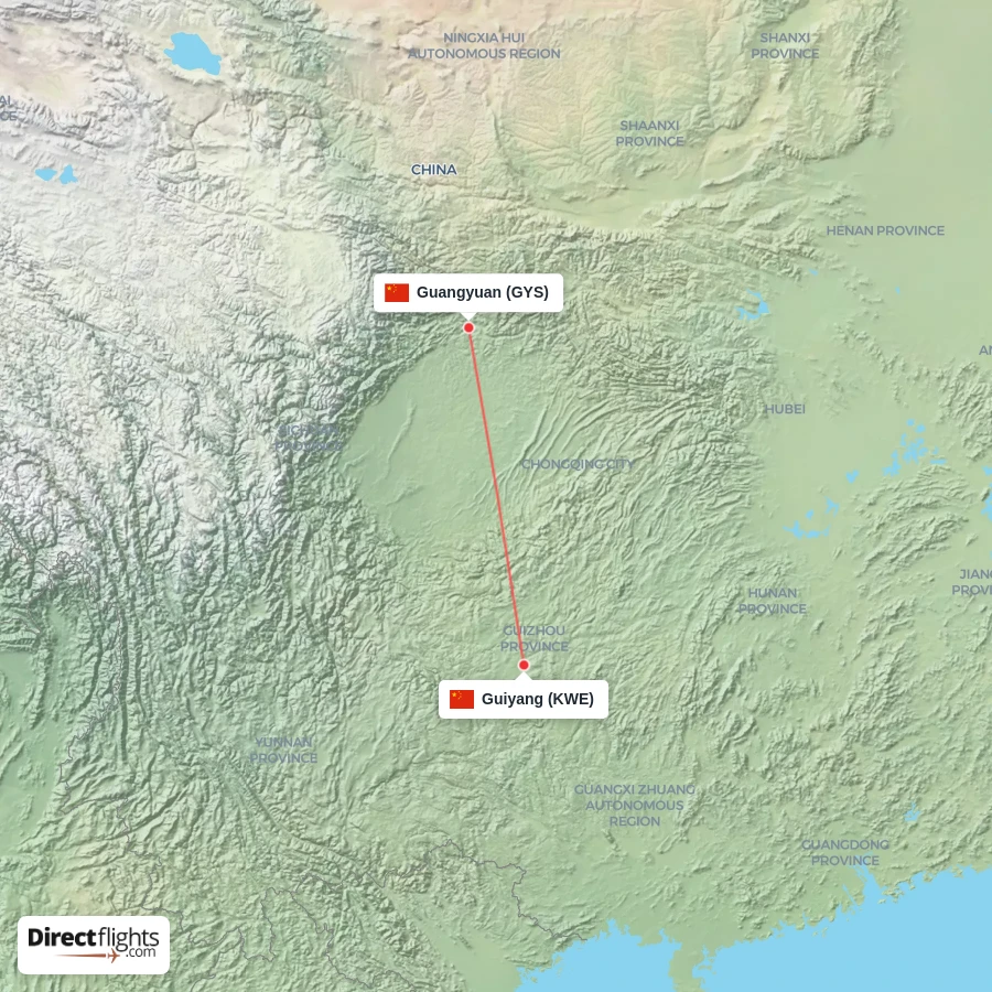 KWE - GYS route map