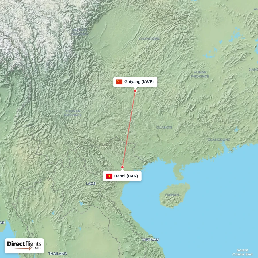 KWE - HAN route map