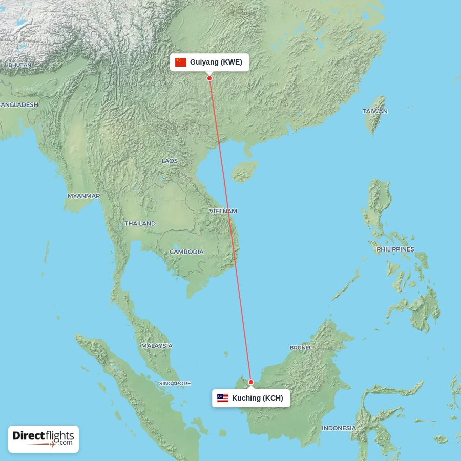 KWE - KCH route map