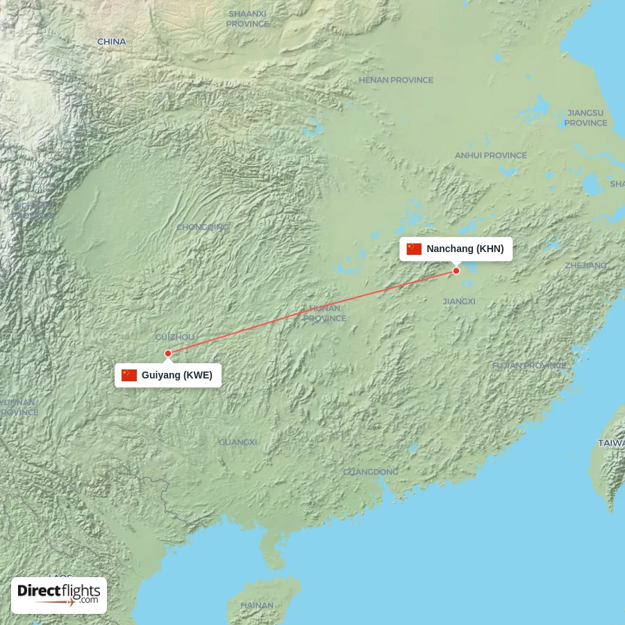 KWE - KHN route map
