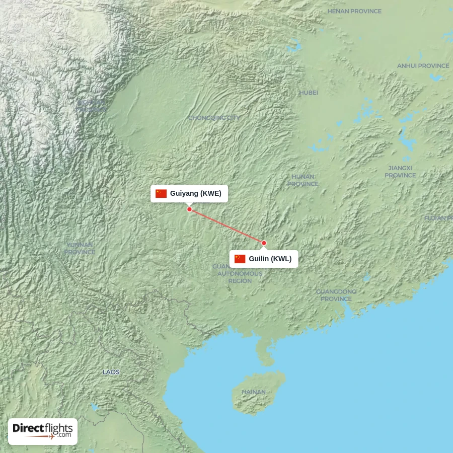 KWE - KWL route map