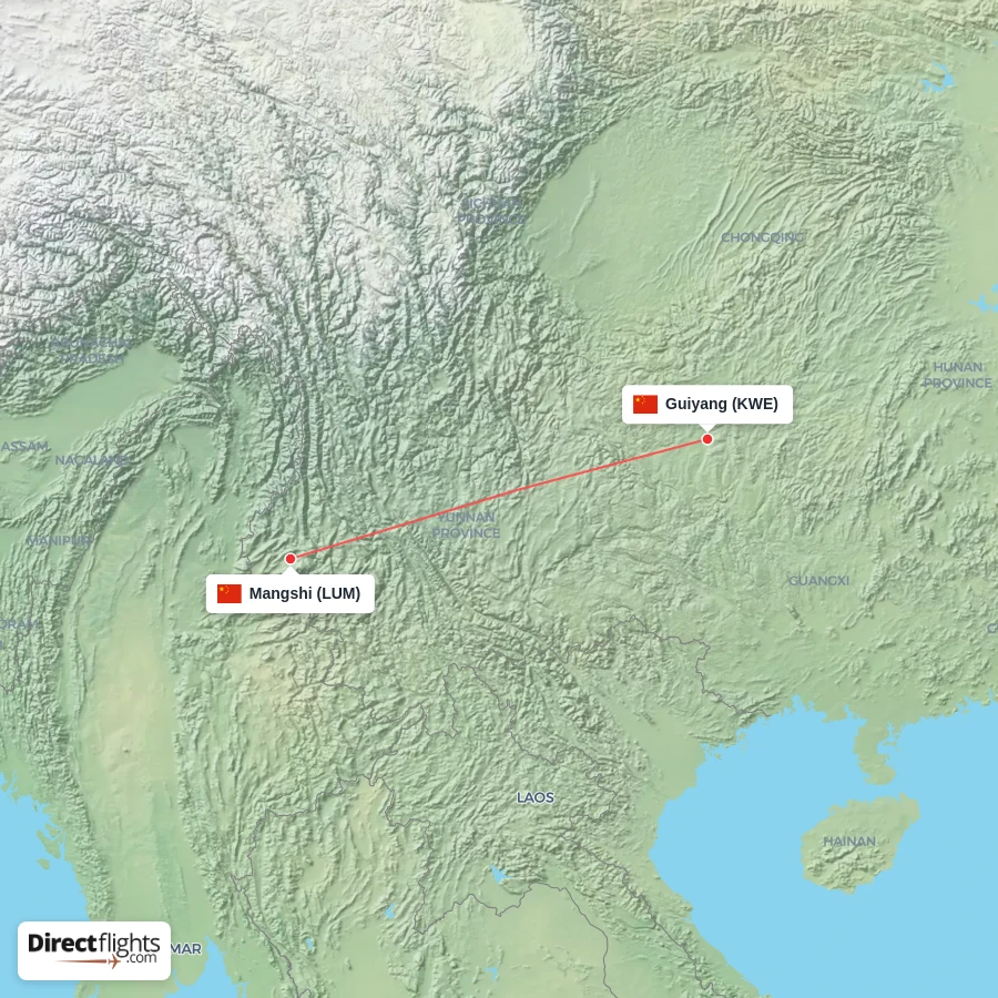 KWE - LUM route map