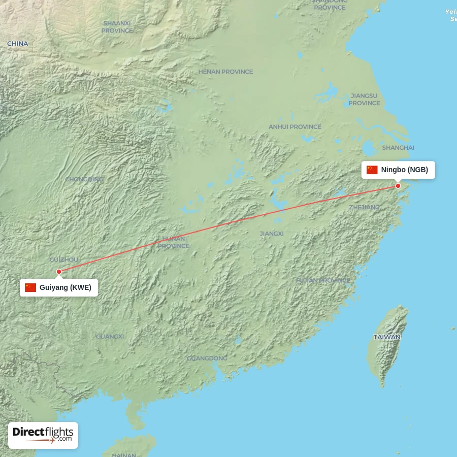 KWE - NGB route map