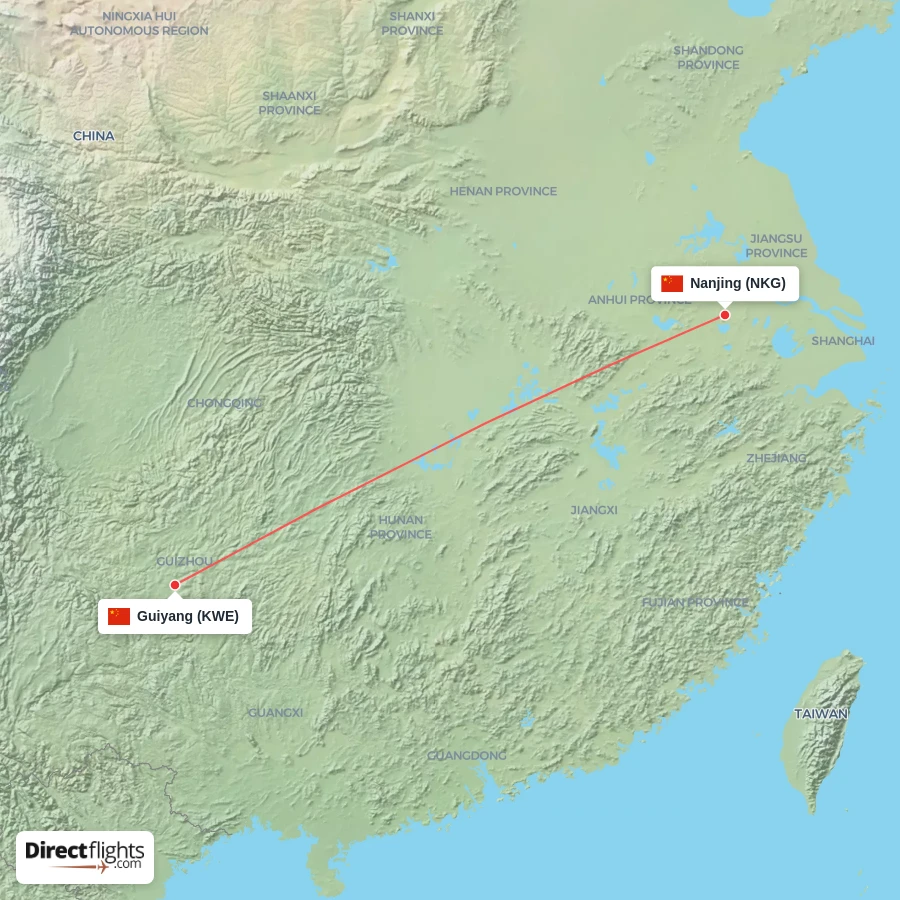 KWE - NKG route map
