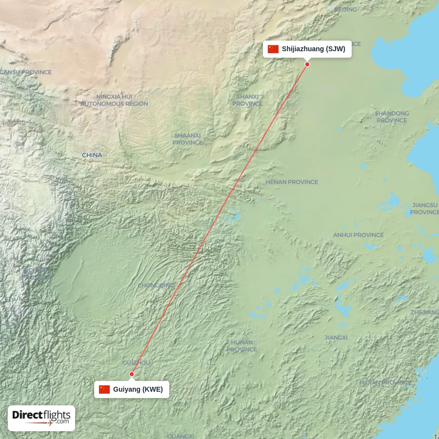 KWE - SJW route map