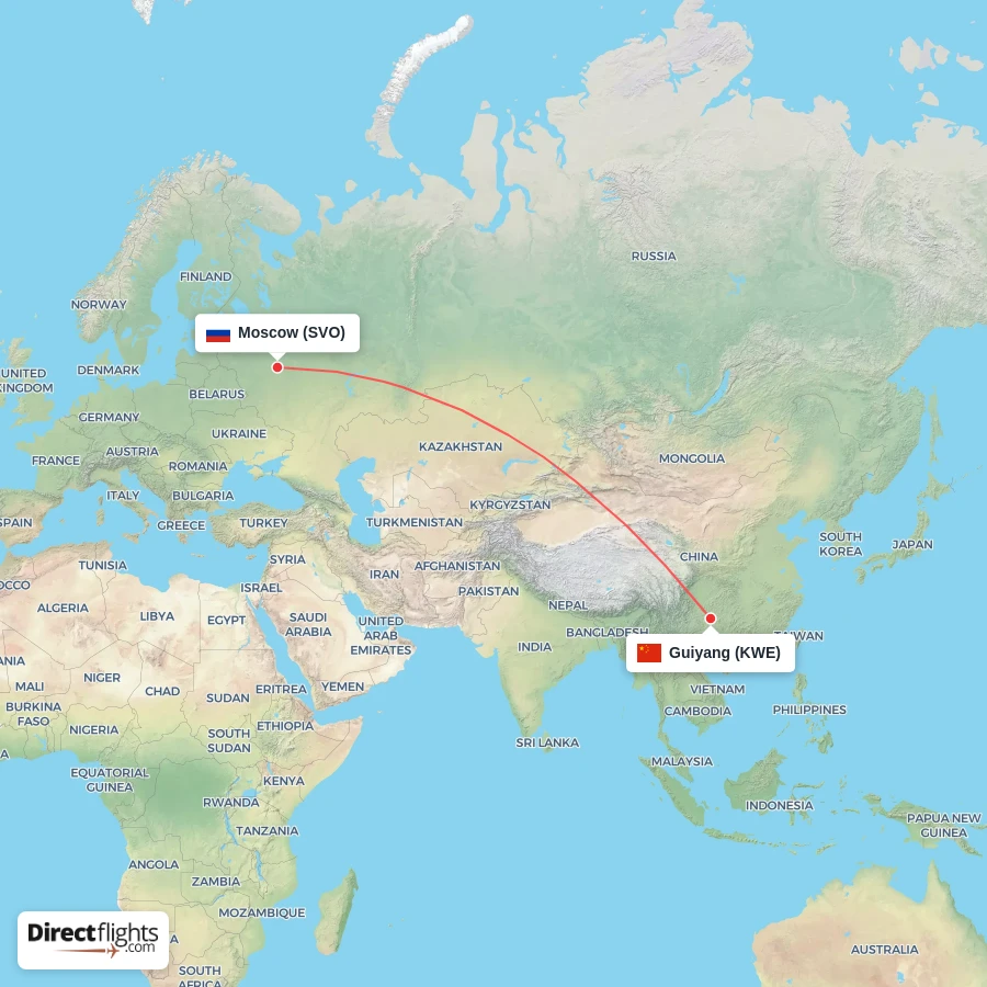 KWE - SVO route map