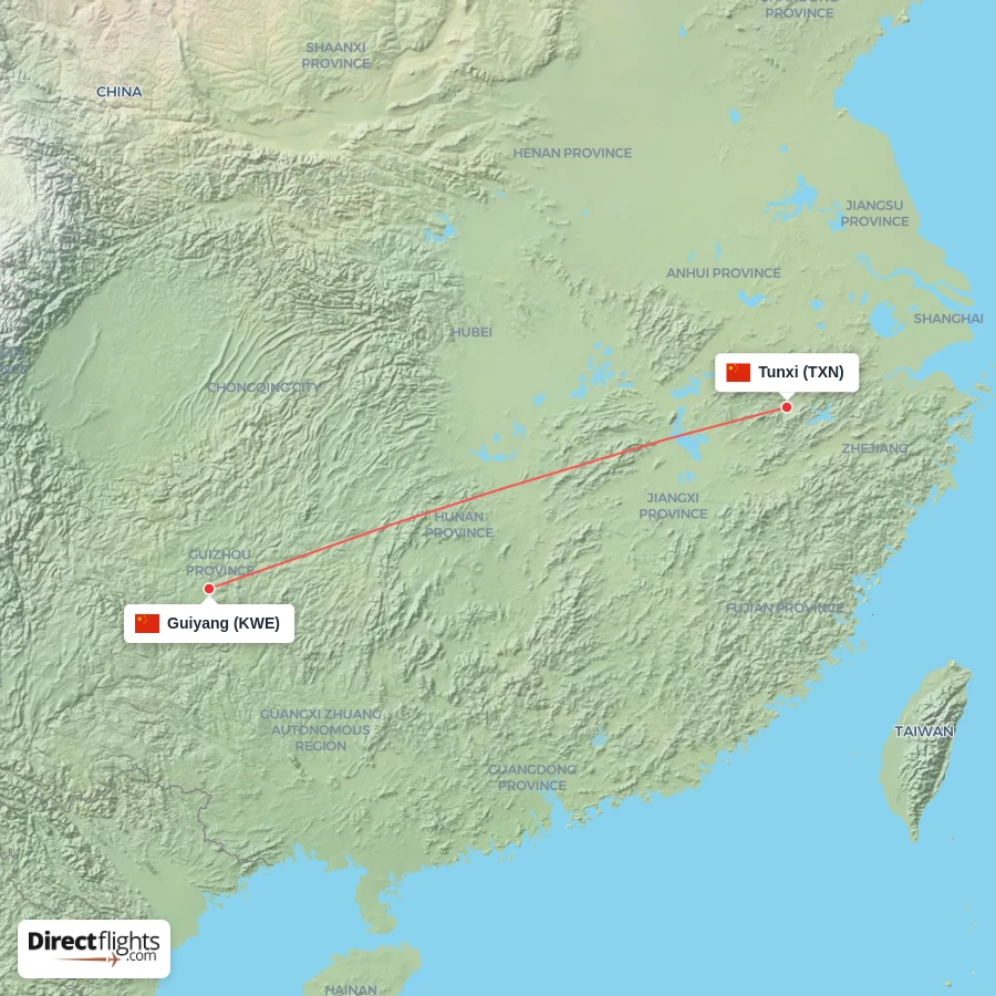 KWE - TXN route map