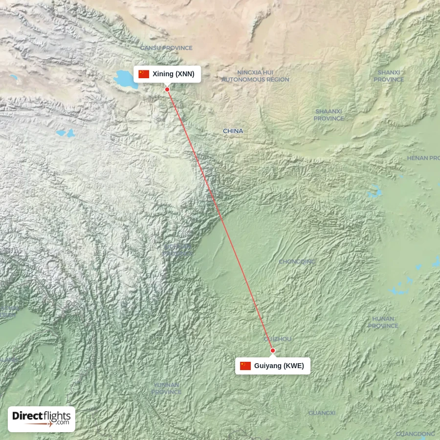KWE - XNN route map
