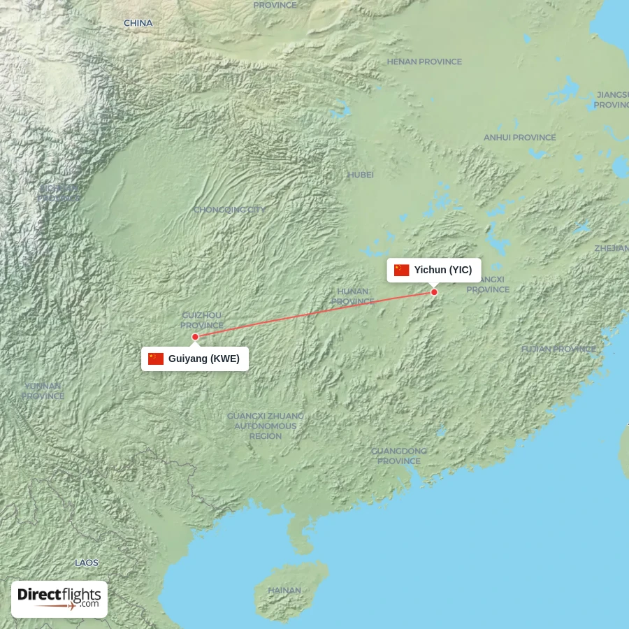 KWE - YIC route map