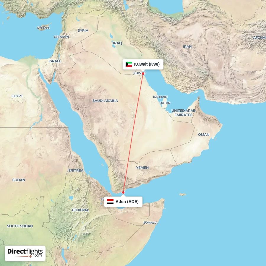 KWI - ADE route map