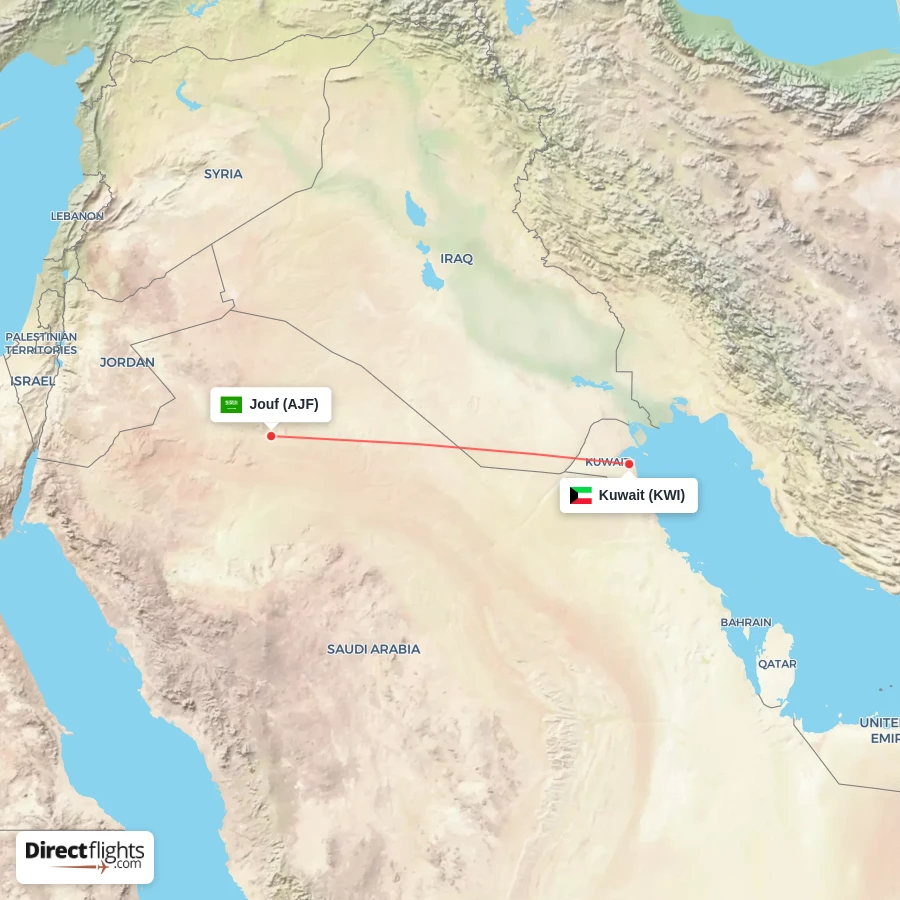 KWI - AJF route map