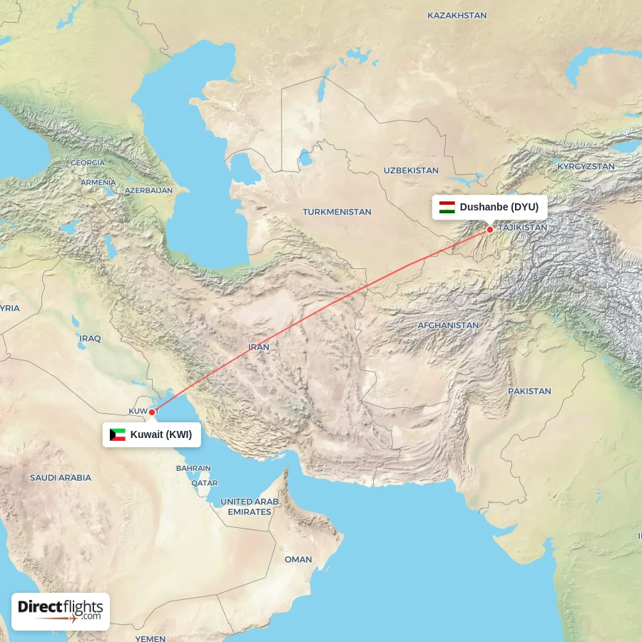 KWI - DYU route map