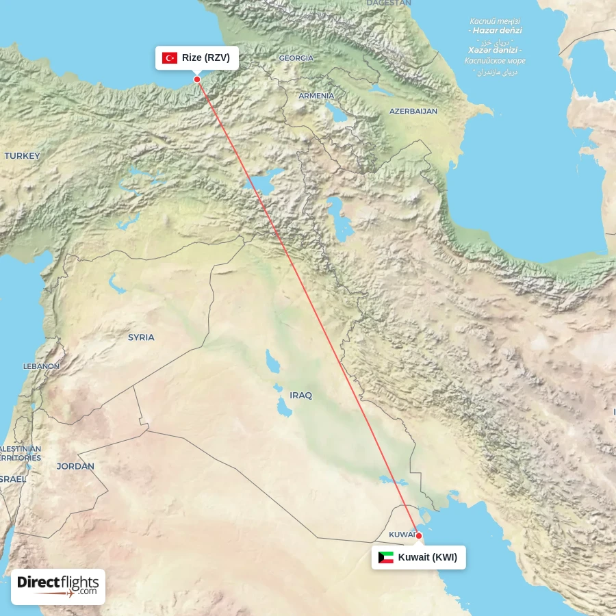 KWI - RZV route map