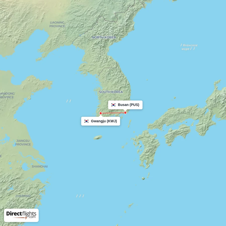 KWJ - PUS route map