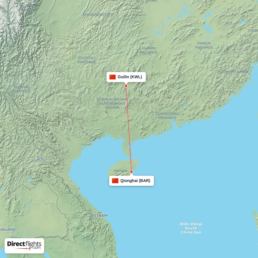 KWL - BAR route map