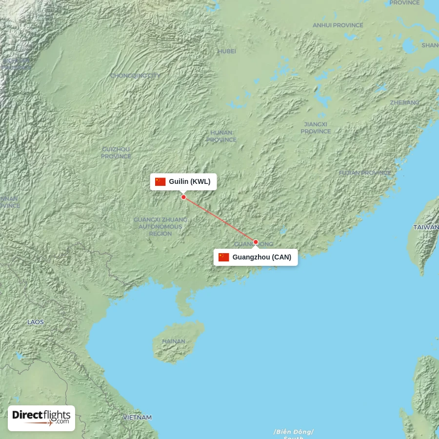 KWL - CAN route map