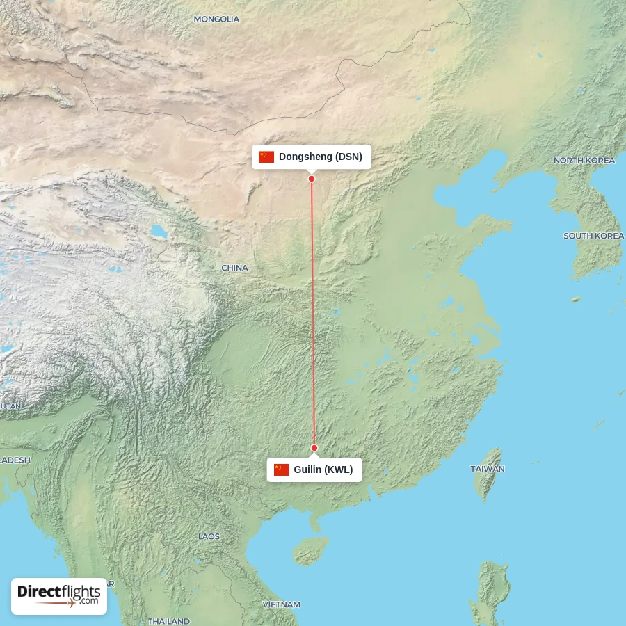KWL - DSN route map