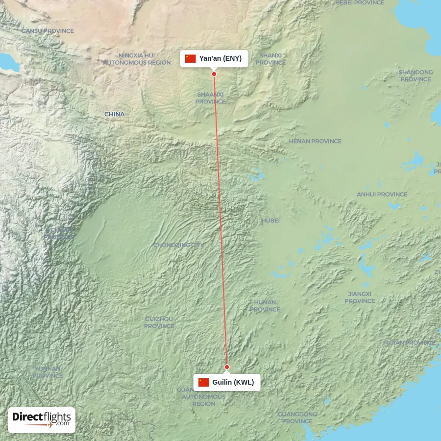 KWL - ENY route map