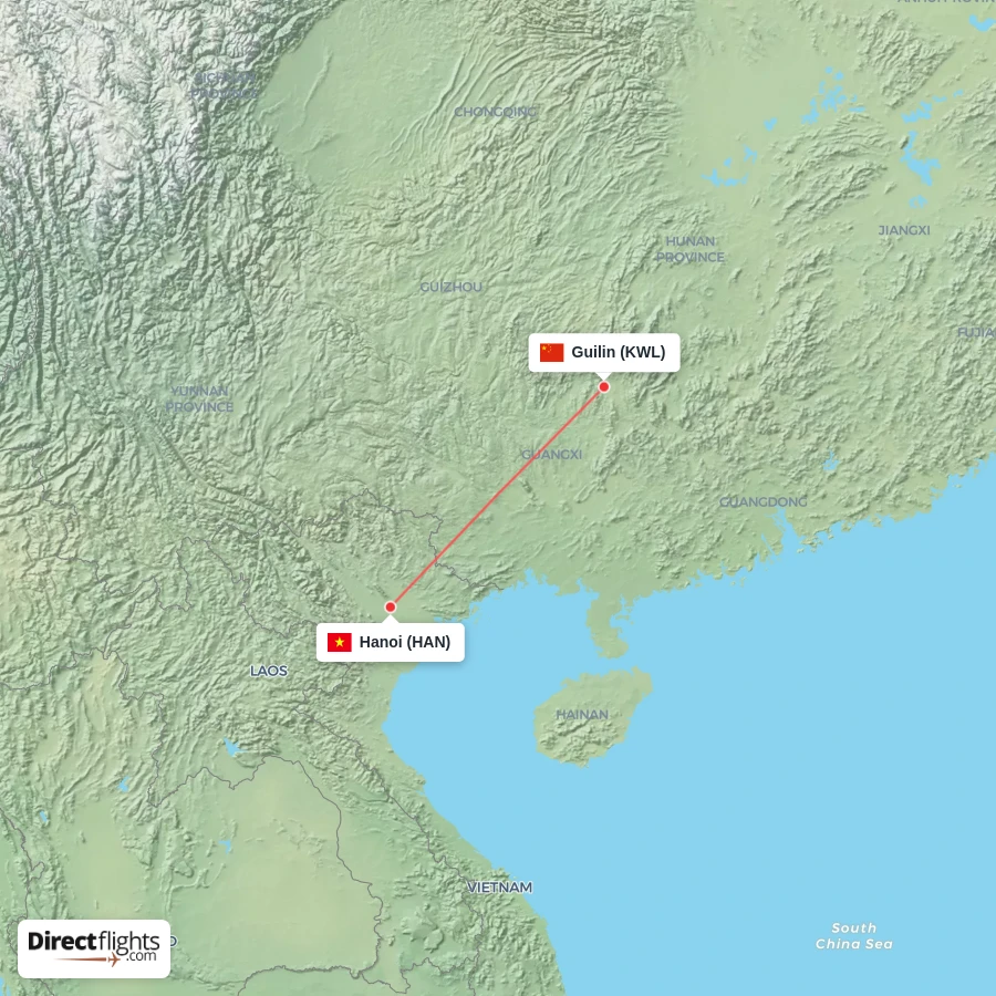 KWL - HAN route map