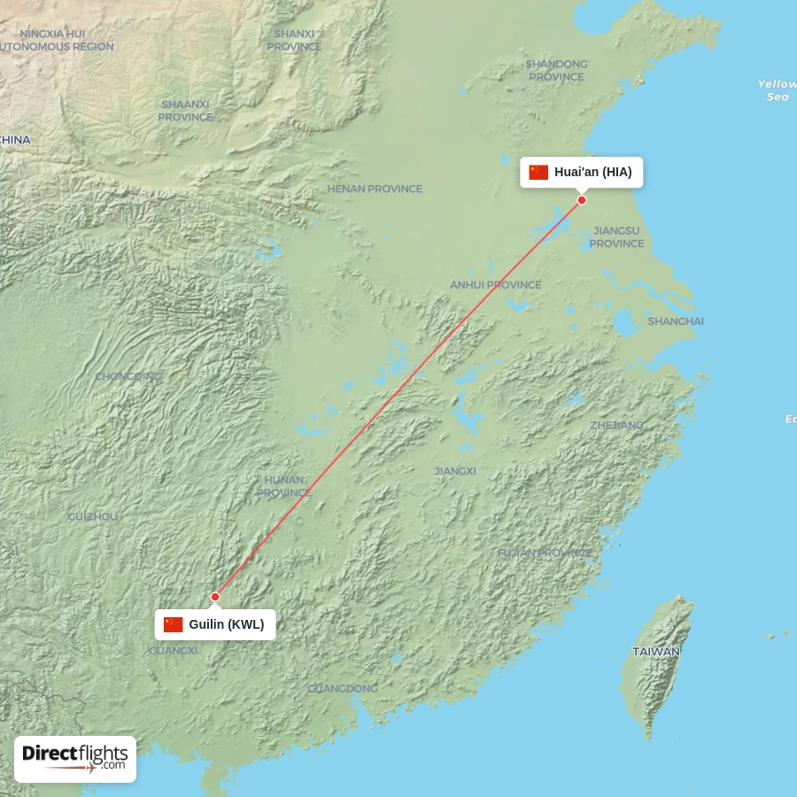 KWL - HIA route map