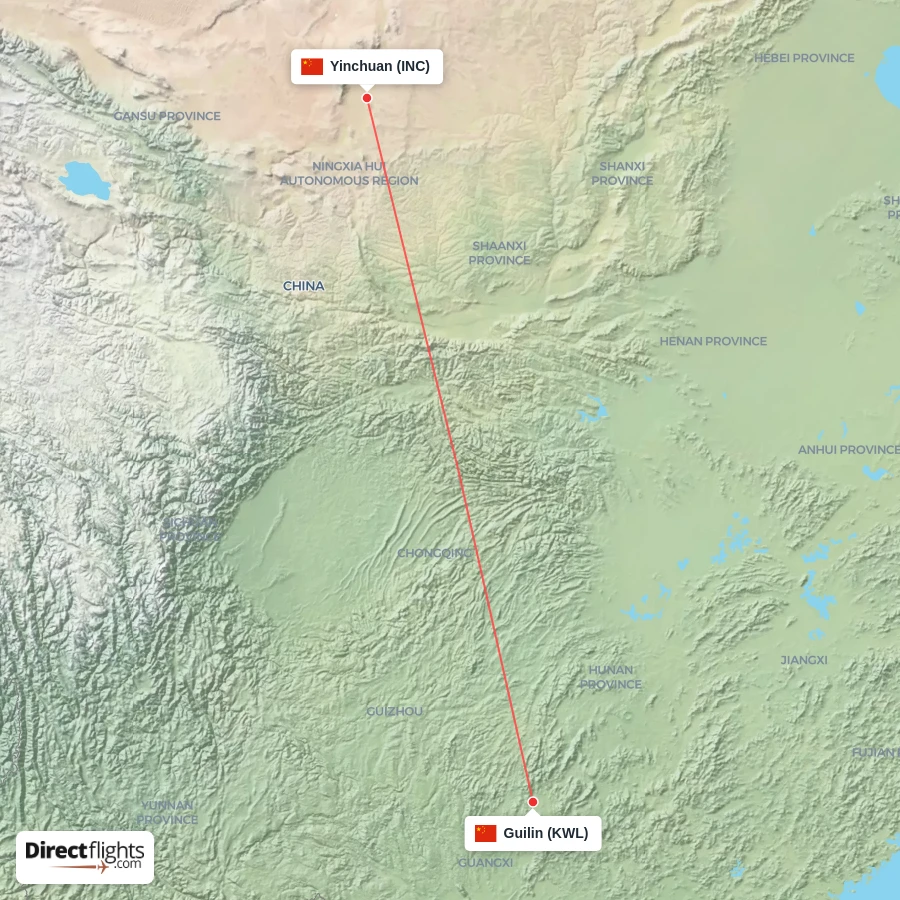 KWL - INC route map