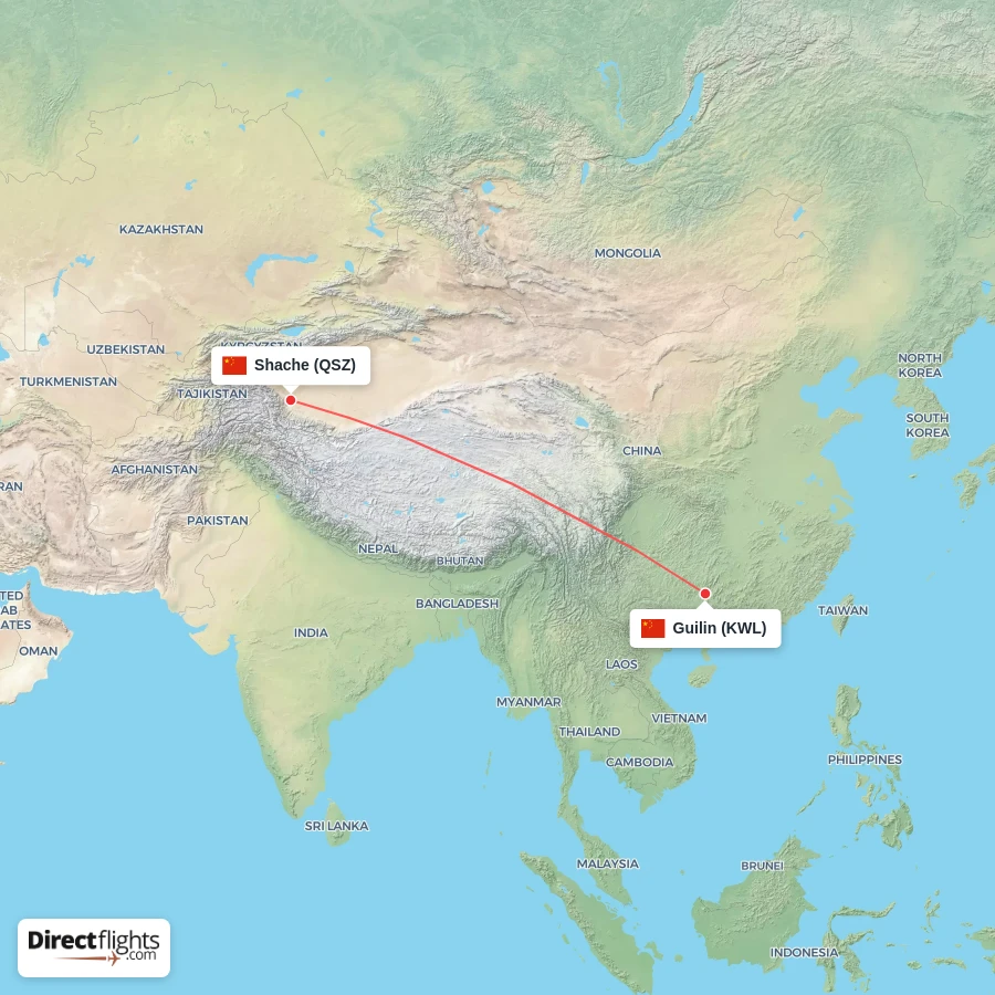KWL - QSZ route map