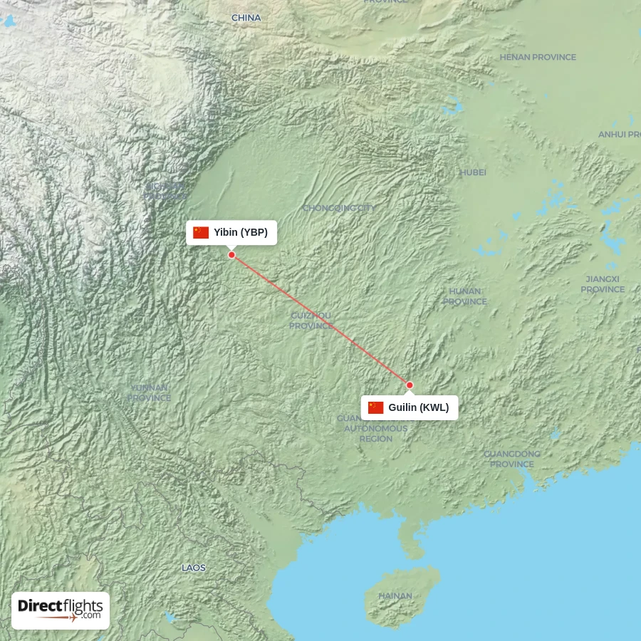 KWL - YBP route map