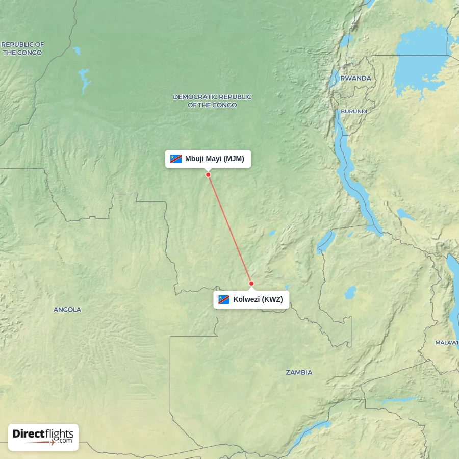 KWZ - MJM route map