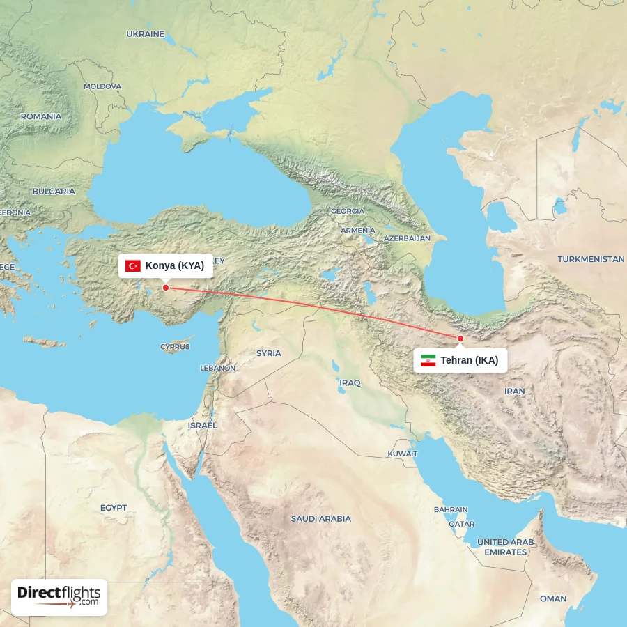KYA - IKA route map