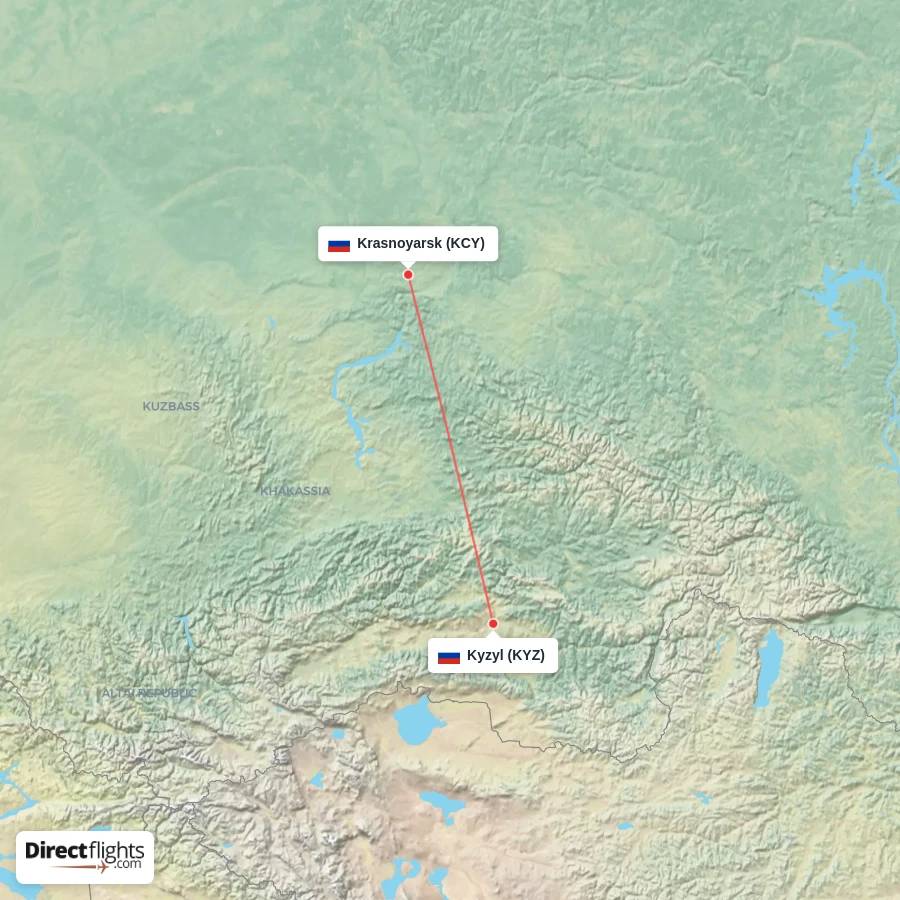 KYZ - KCY route map