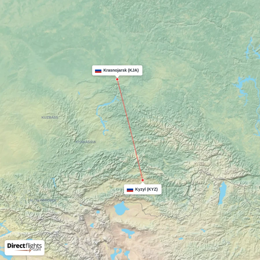 KYZ - KJA route map
