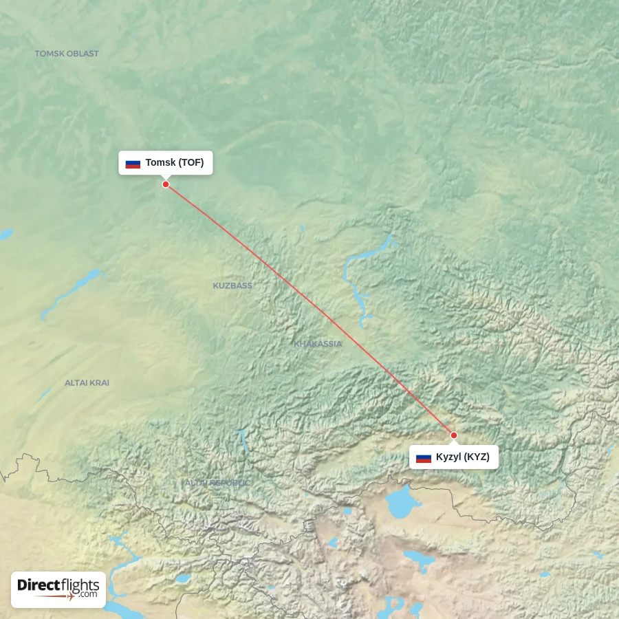 KYZ - TOF route map