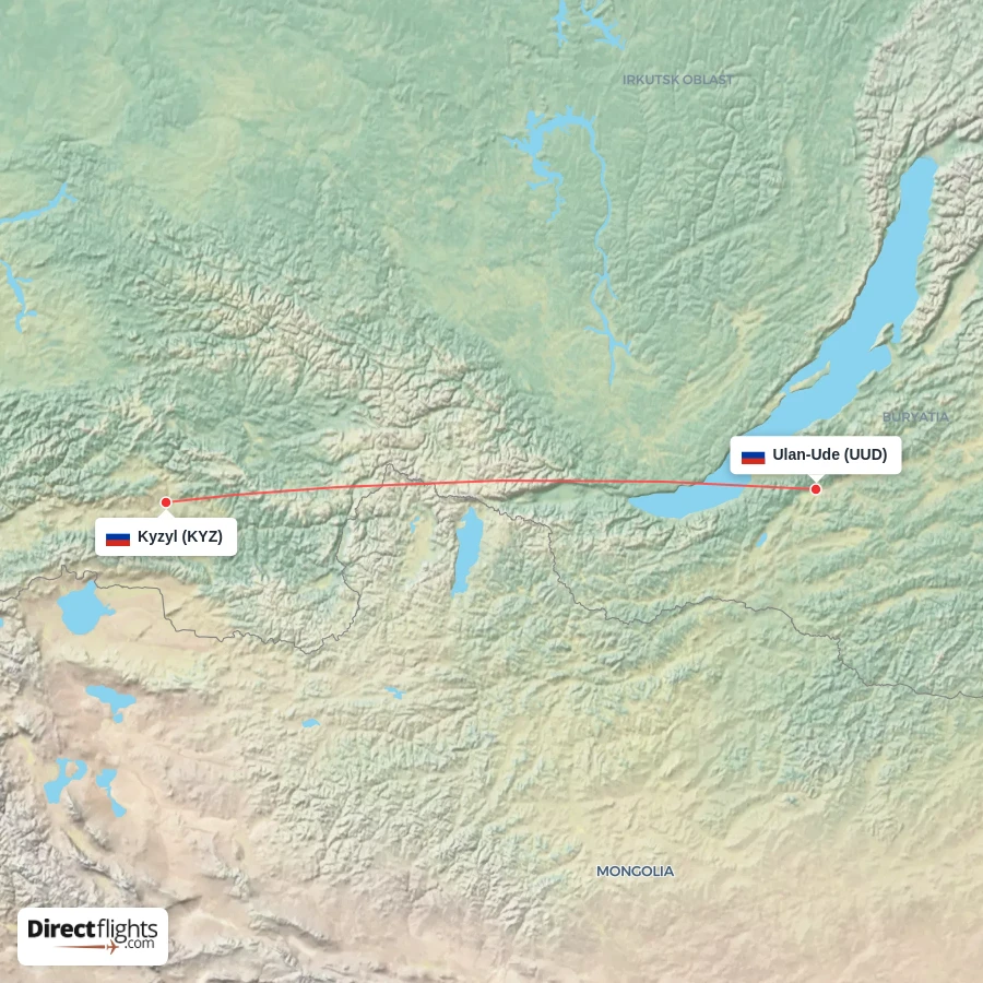 KYZ - UUD route map