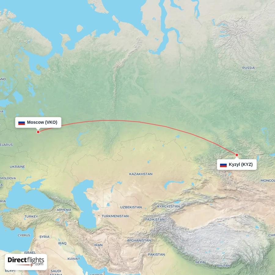 KYZ - VKO route map