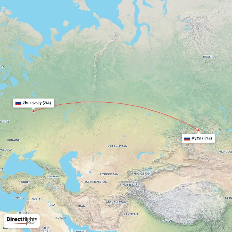 KYZ - ZIA route map