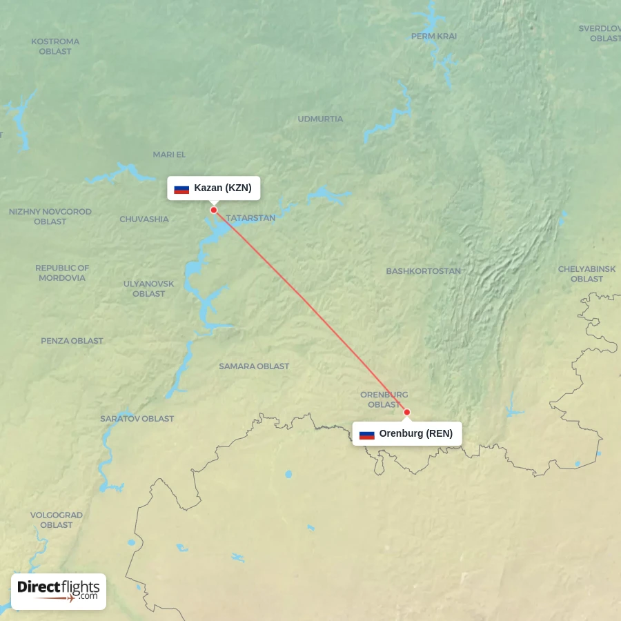 KZN - REN route map