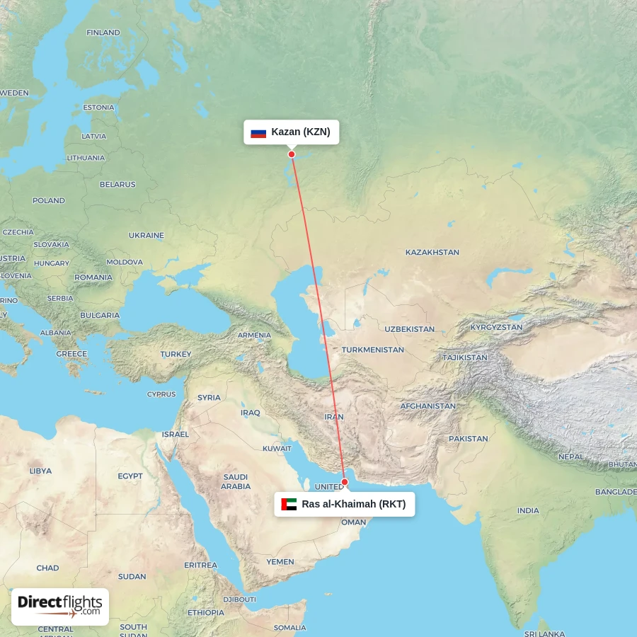 KZN - RKT route map