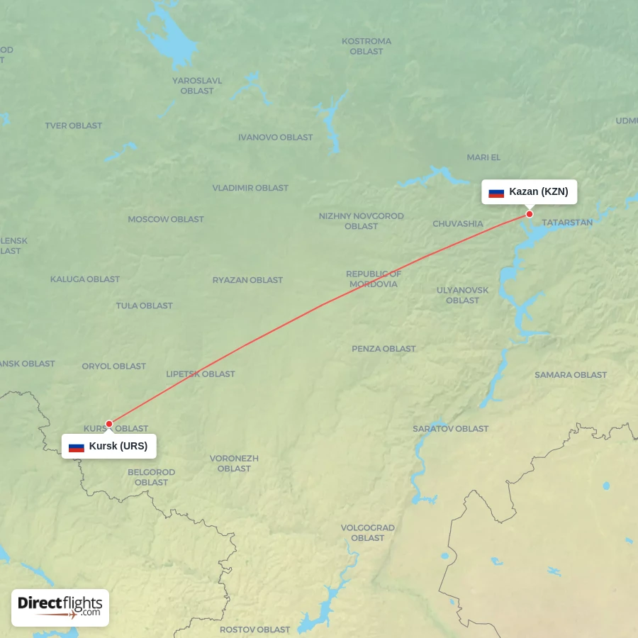 KZN - URS route map