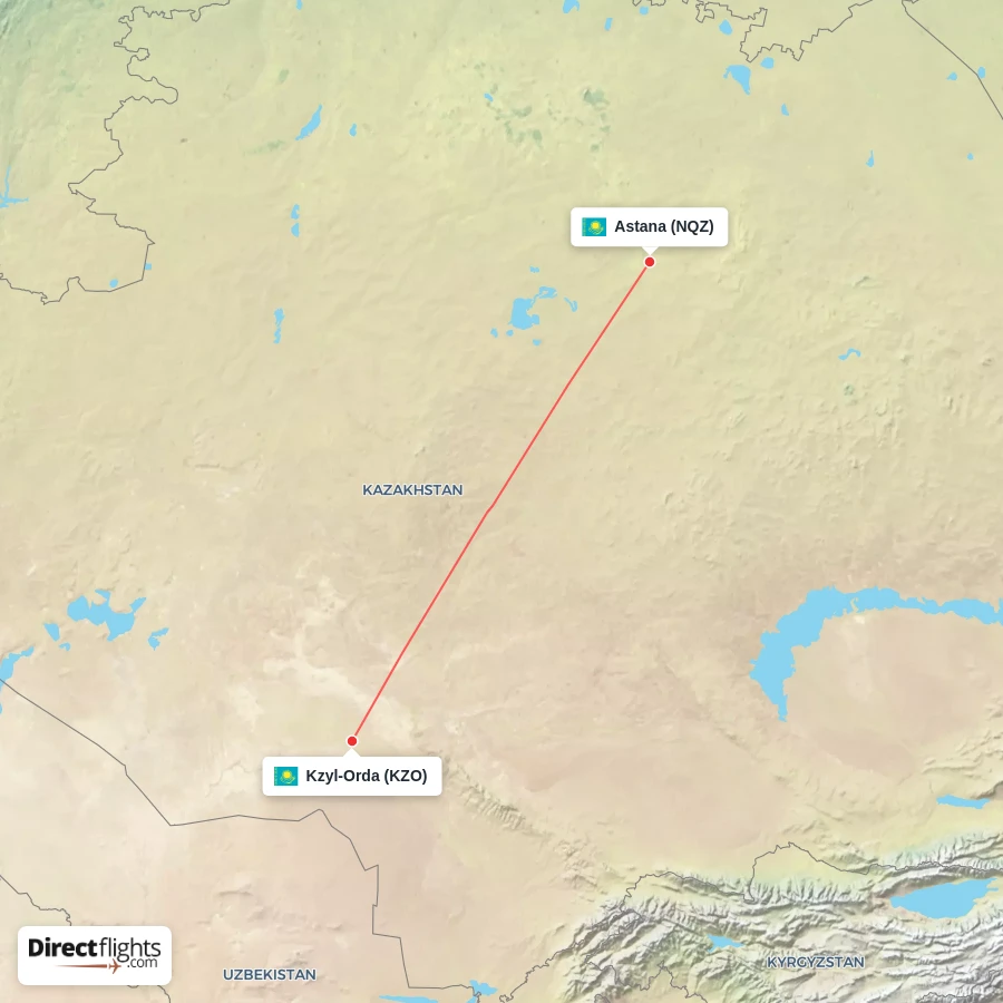KZO - NQZ route map