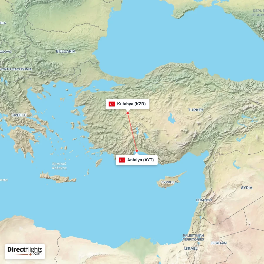 KZR - AYT route map