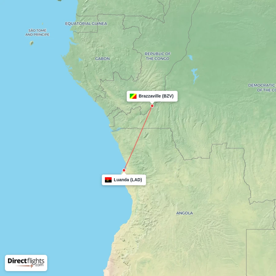 LAD - BZV route map