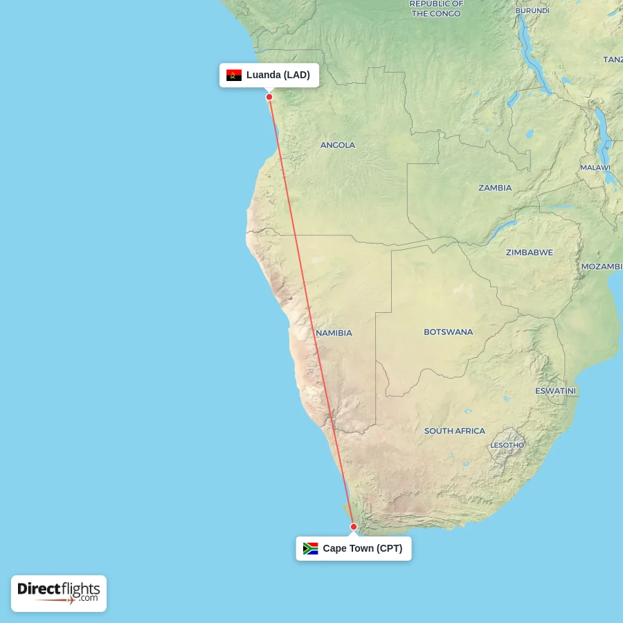 LAD - CPT route map