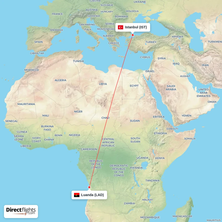 LAD - IST route map