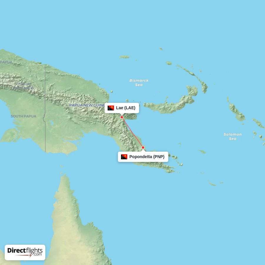 LAE - PNP route map