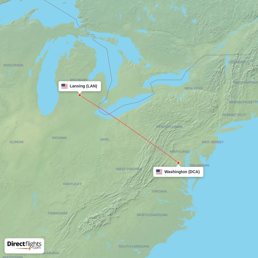 LAN - DCA route map