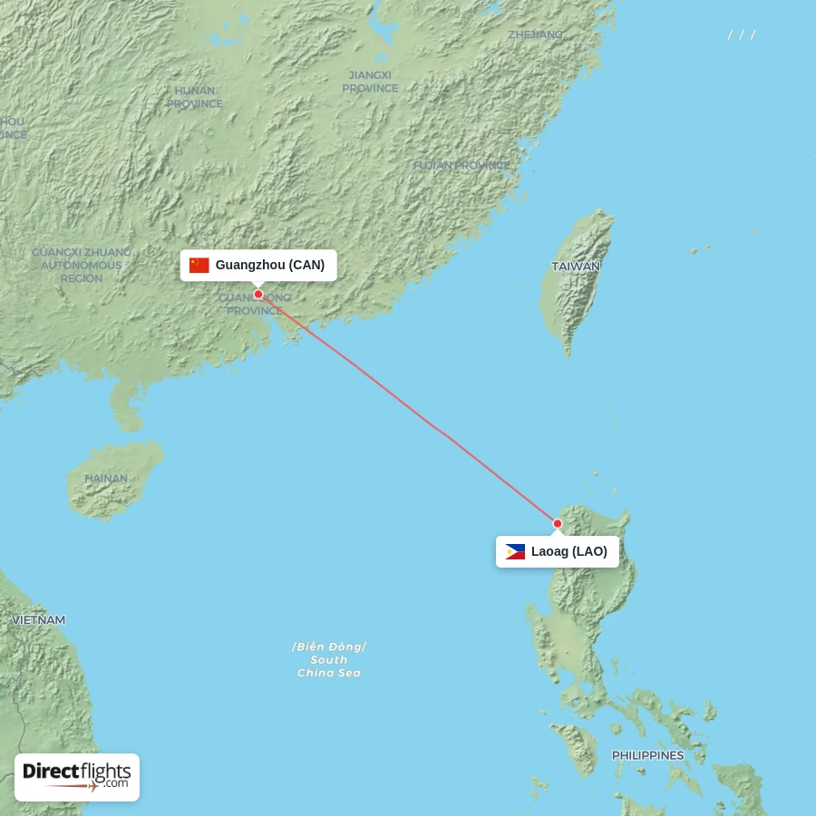 LAO - CAN route map