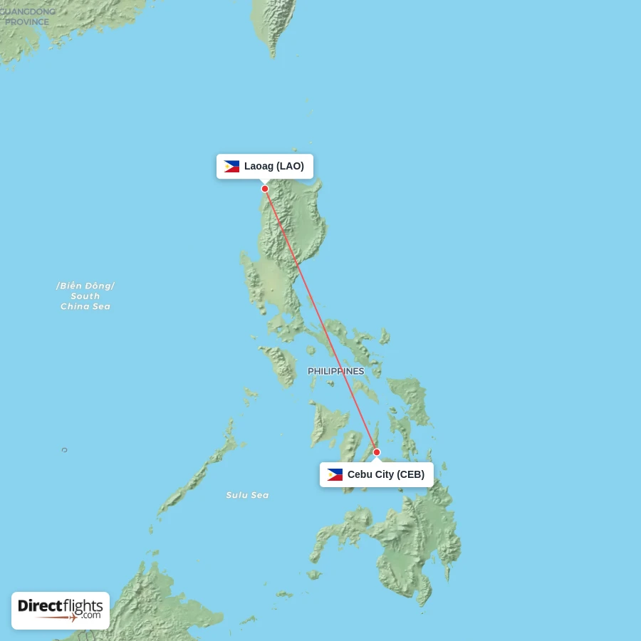 LAO - CEB route map