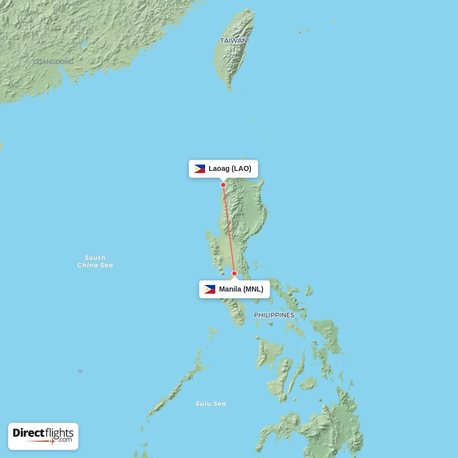 LAO - MNL route map