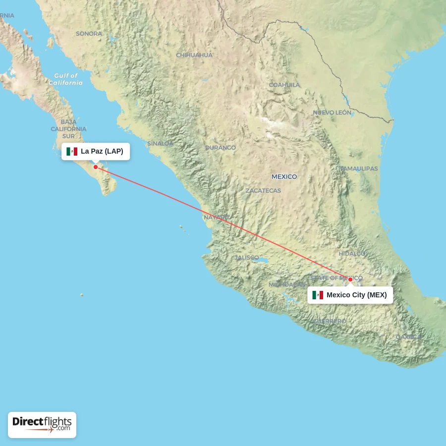 LAP - MEX route map